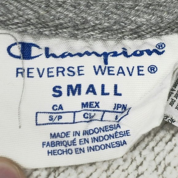 Champion‎ VTG Reverse Weave Crewneck Sweatshirt Gray Spellout Men's Small - Picture 6 of 10